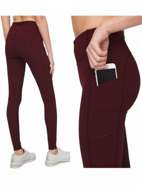 Lululemon Speed Up Tight Tall 31" in Burgundy, Size 4, Style: W5BP1T
